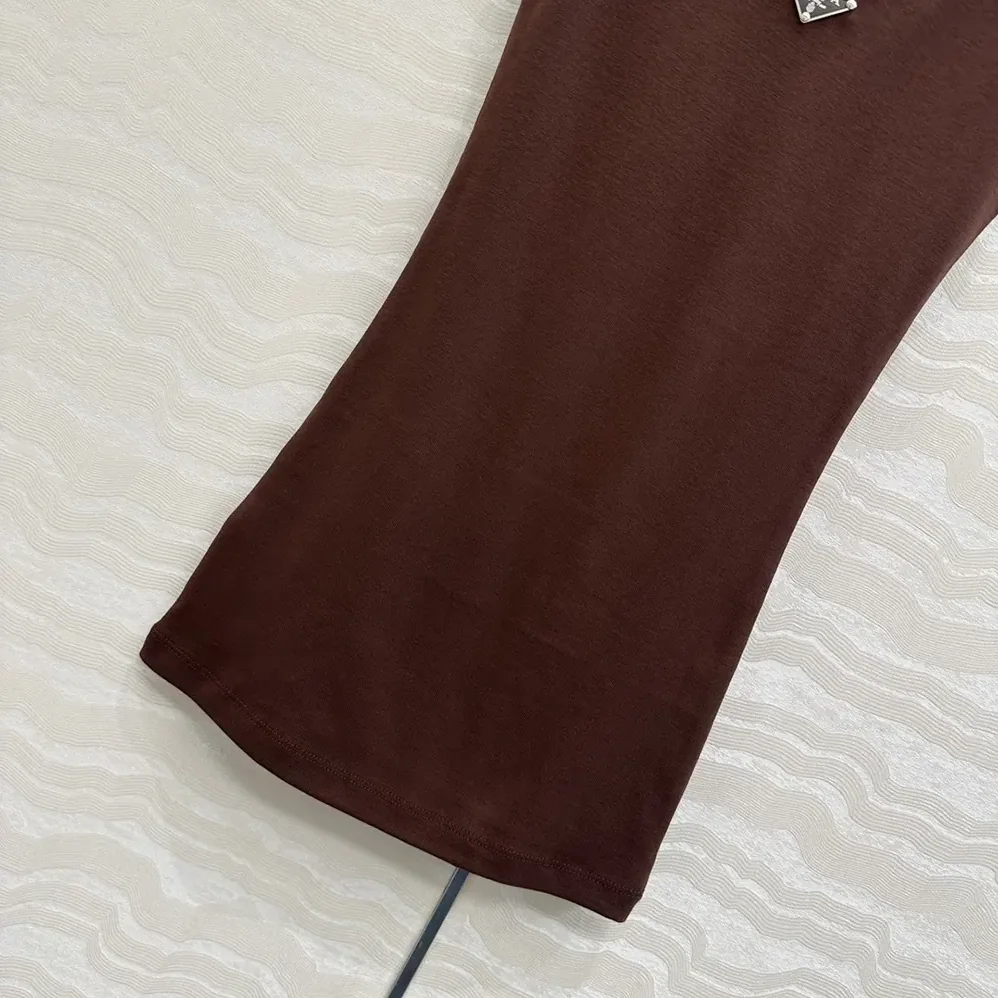 Prada Ribbed Knit Top for Men in Cocoa Brown