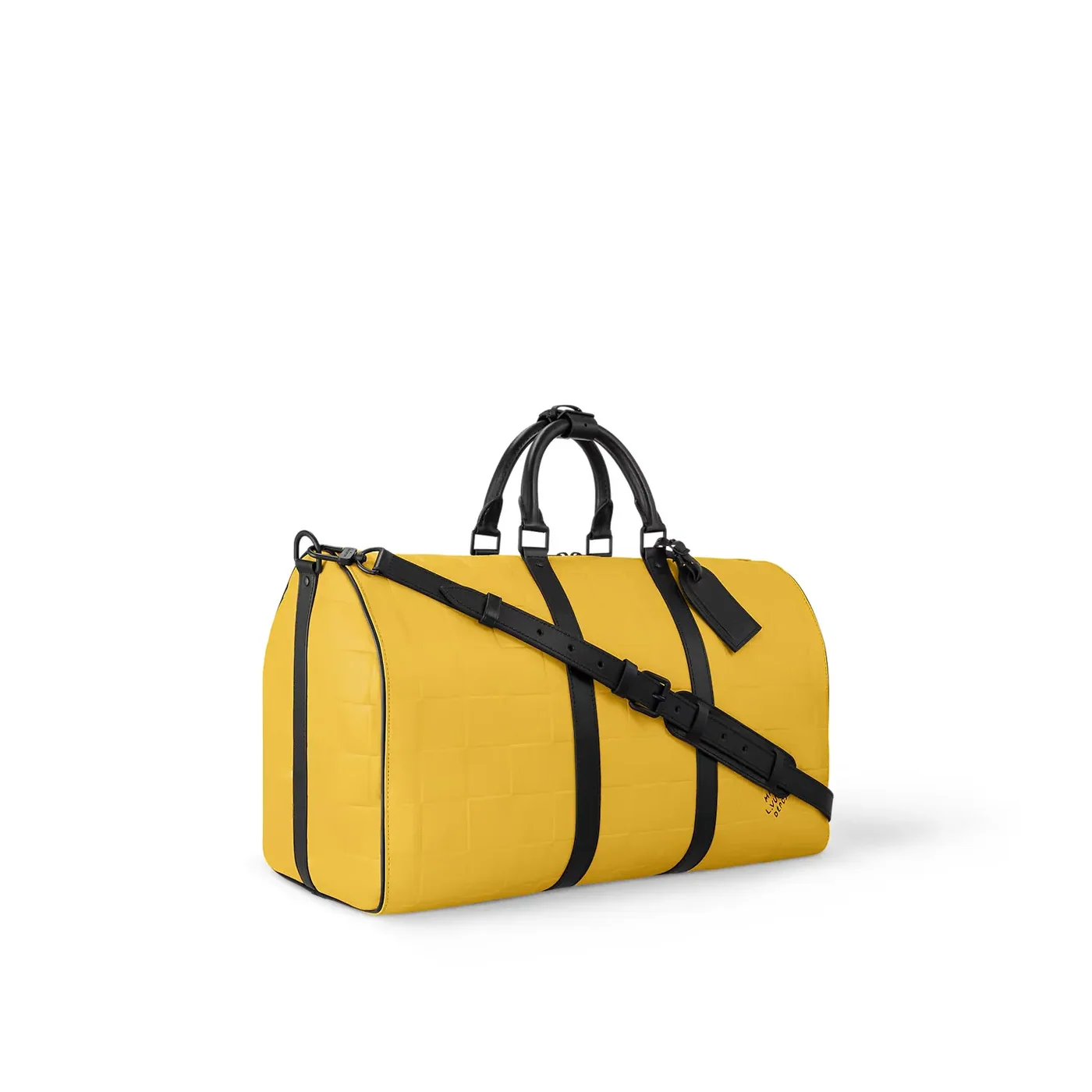 Louis Vuitton Keepall Bandouliere 50 Travel Bag in Yellow Black Hardware Louis Vuitton Keepall Bandouliere 50 Travel Bag in Yellow Black Hardware