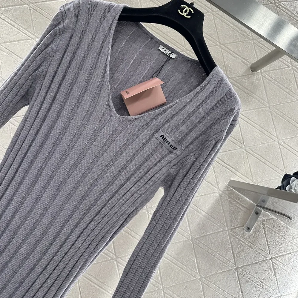 Miu Miu Wool And Cashmere V for Women in Neck Sweater