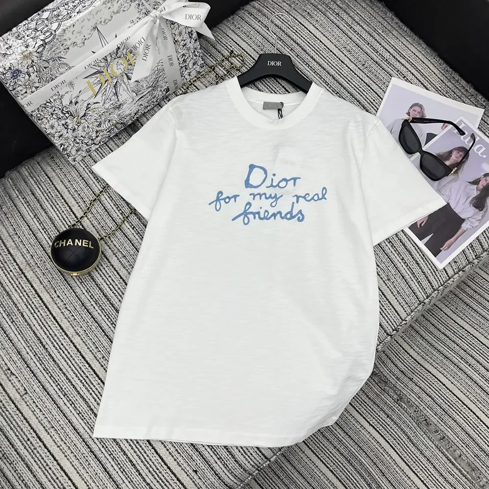 Dior DIOR AND HYLTON NEL T-Shirt Relaxed Fit White Cotton Jersey for Women