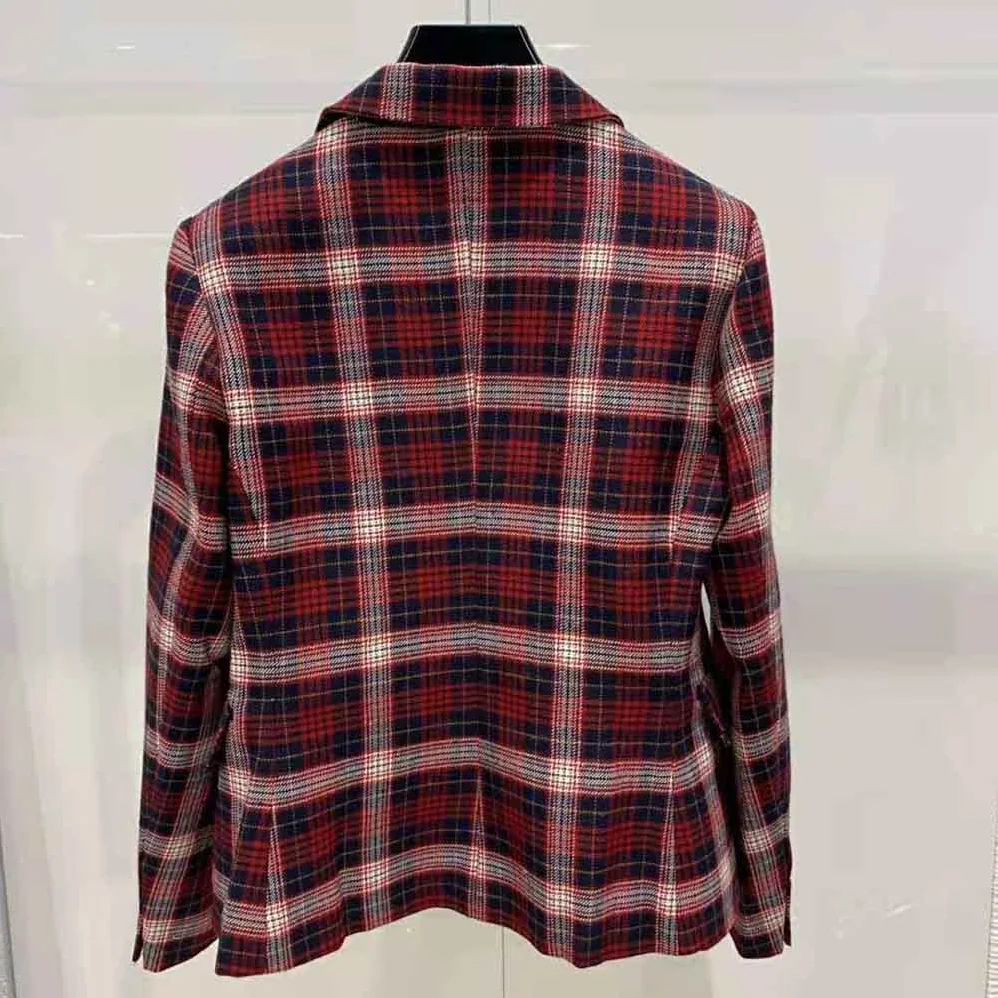 Dior Jacket Red Black and White Check n Dior Tartan Wool Twill for Women