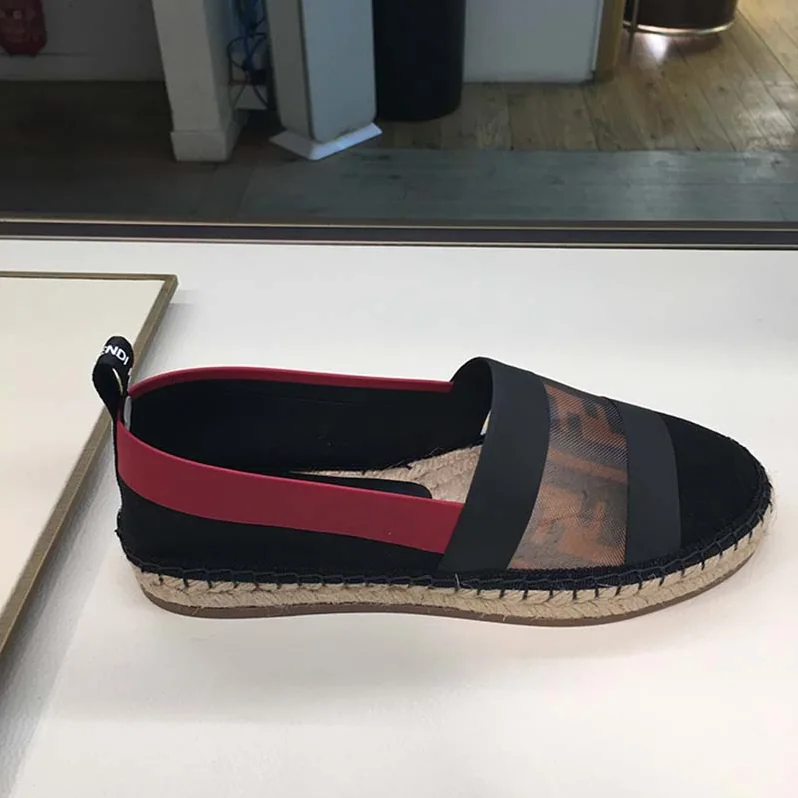 Fendi Black Canvas Espadrilles Shoes Black for Women Fendi Black Canvas Espadrilles Shoes Black for Women