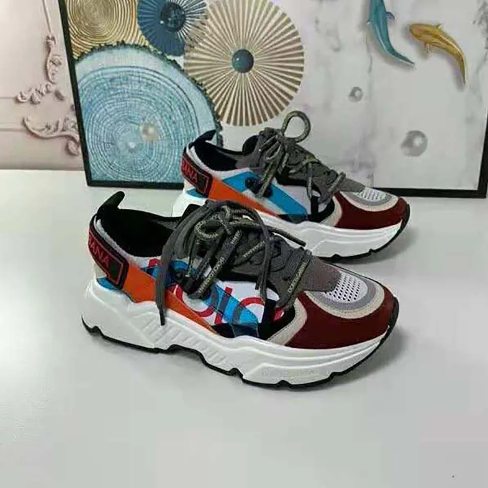 Dolce Gabbana D&G Stretch Mesh Daymaster Sneakers with Multi-Color Details and Double Laces for Men Dolce Gabbana D&G Stretch Mesh Daymaster Sneakers with Multi-Color Details and Double Laces for Men