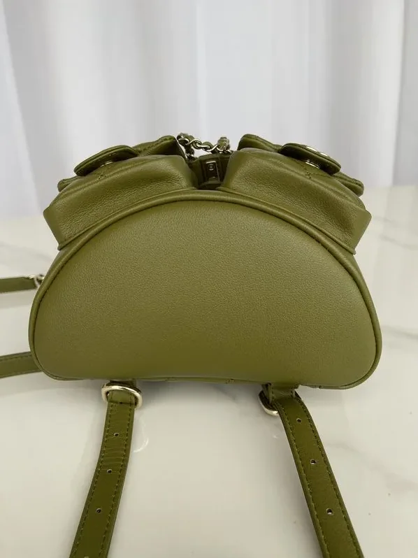 Chanel Small Backpack in Green Khaki Gold Hardware Chanel Small Backpack in Green Khaki Gold Hardware