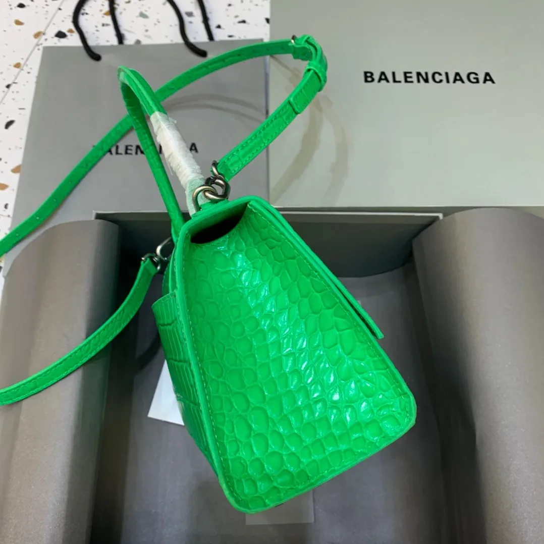 Balenciaga Hourglass Small Handbag In Bright Green Balenciaga Hourglass Small Handbag In Bright Green