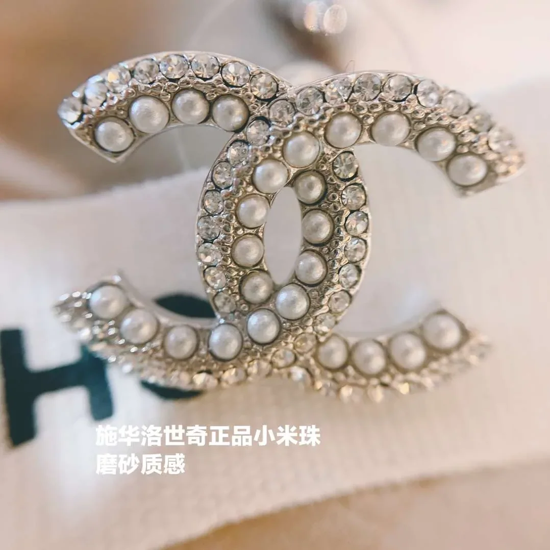 Chanel Rhinestone Double C Earrings Silver Chanel Rhinestone Double C Earrings Silver