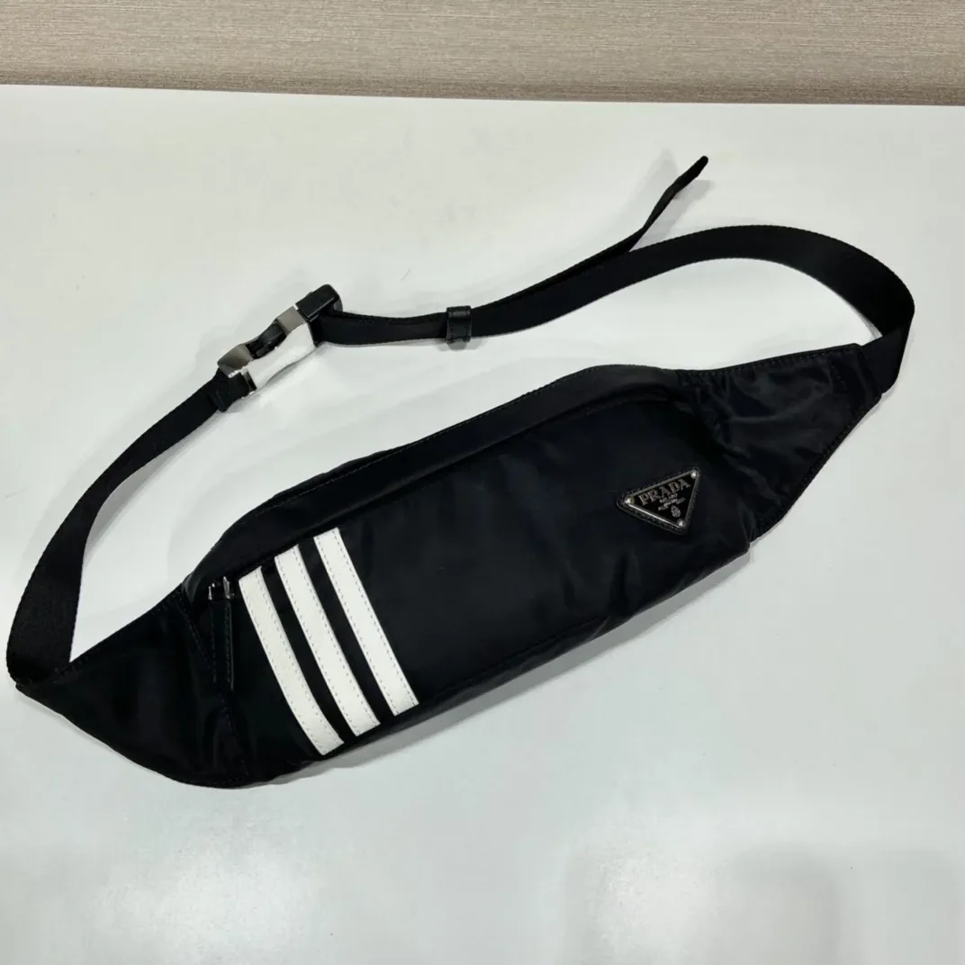 Prada Re-Nylon And Saffiano Belt Bag Black