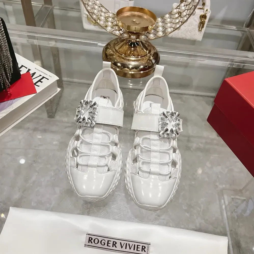 Roger Vivier Viv' Run Light Trekky Sneakers in Fabric for Women in White