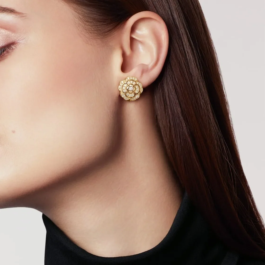Chanel Bouton De Camélia Earrings Yellow Gold Chanel Bouton De Camélia Earrings Yellow Gold