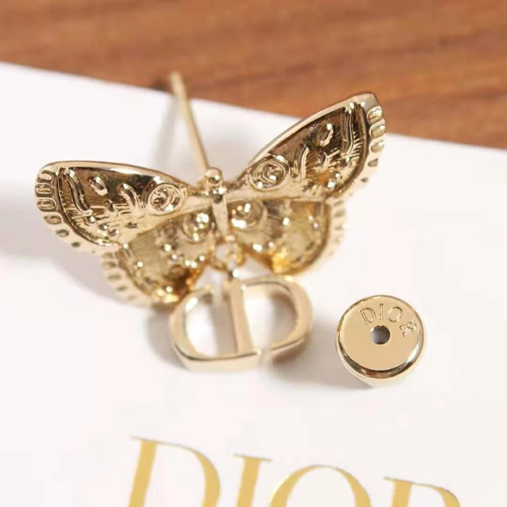 Dior Métamorphose Earrings Matte Gold-Finish Metal with White Resin Pearl for Women