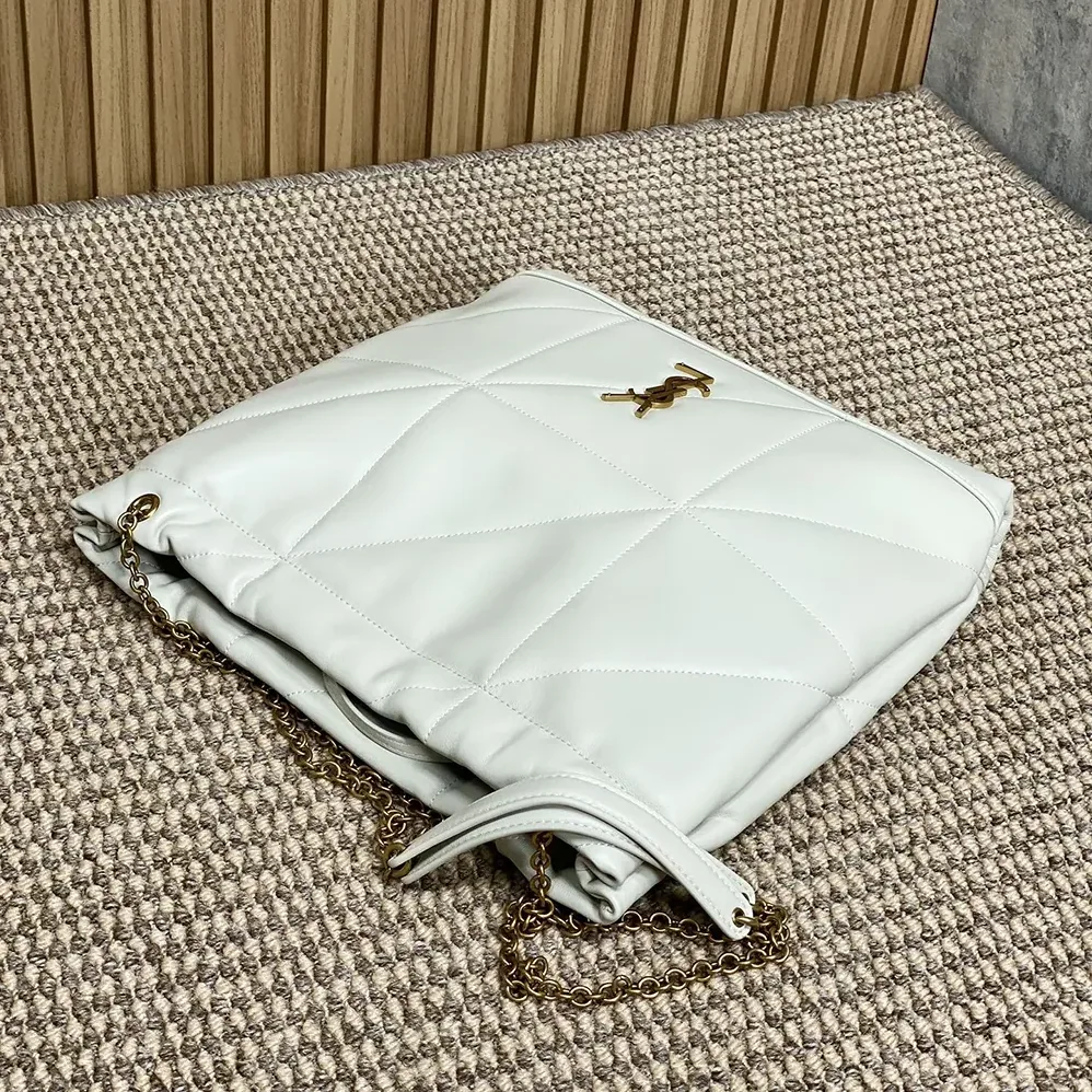 Saint Laurent YSL Jamie Large Pochon In Lambskin for Women in White Saint Laurent YSL Jamie Large Pochon In Lambskin for Women in White