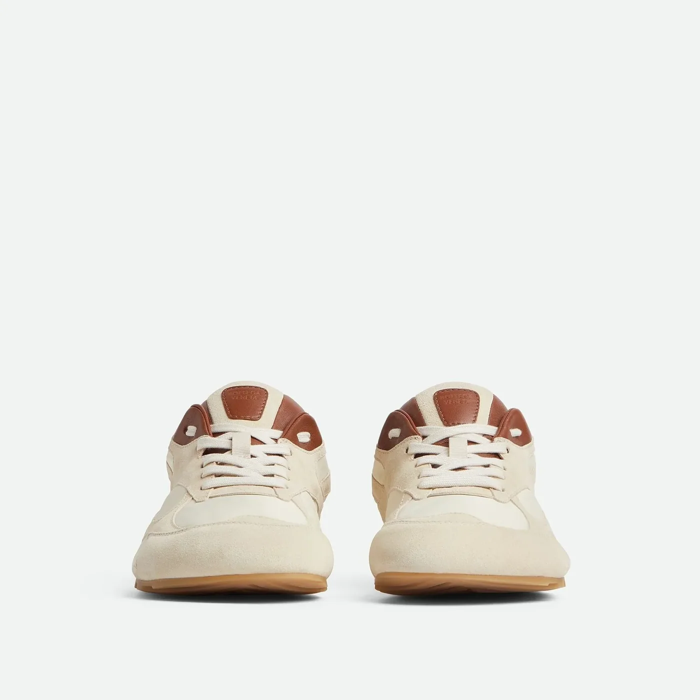 Bottega Veneta Orbit Flash Sneaker Sea Salt in Caramel