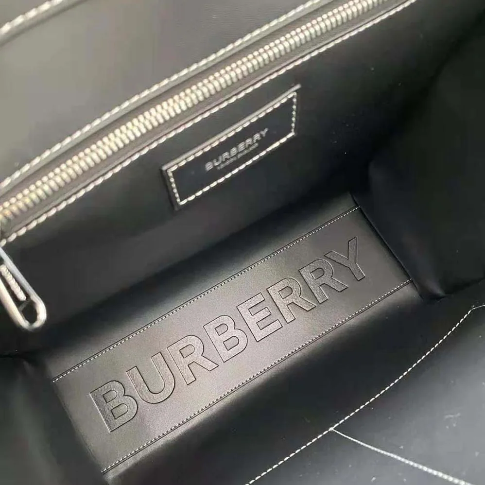 Burberry Exaggerated Check and Leather Slim Tote for Men in Brown