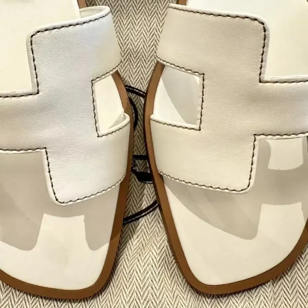 Hermes Oran Sandal for Women in White Hermes Oran Sandal for Women in White