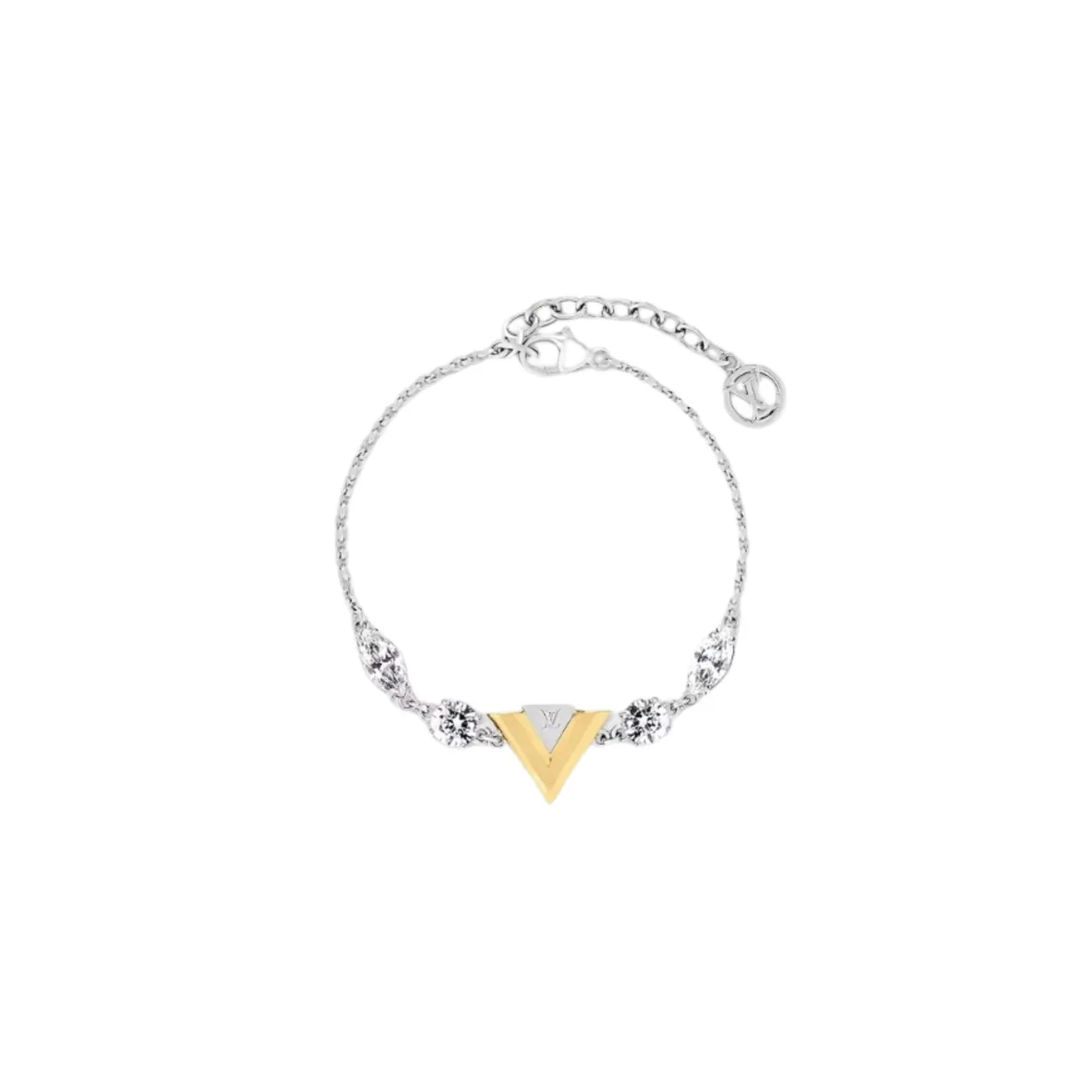 Louis Vuitton V For Vuitton Bracelet Gold in Silver Color Louis Vuitton V For Vuitton Bracelet Gold in Silver Color
