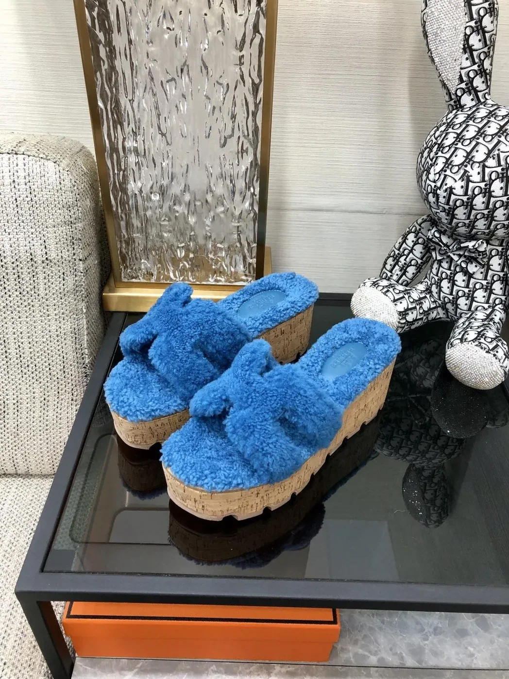 Hermes Figari Sandal Blue Hermes Figari Sandal Blue