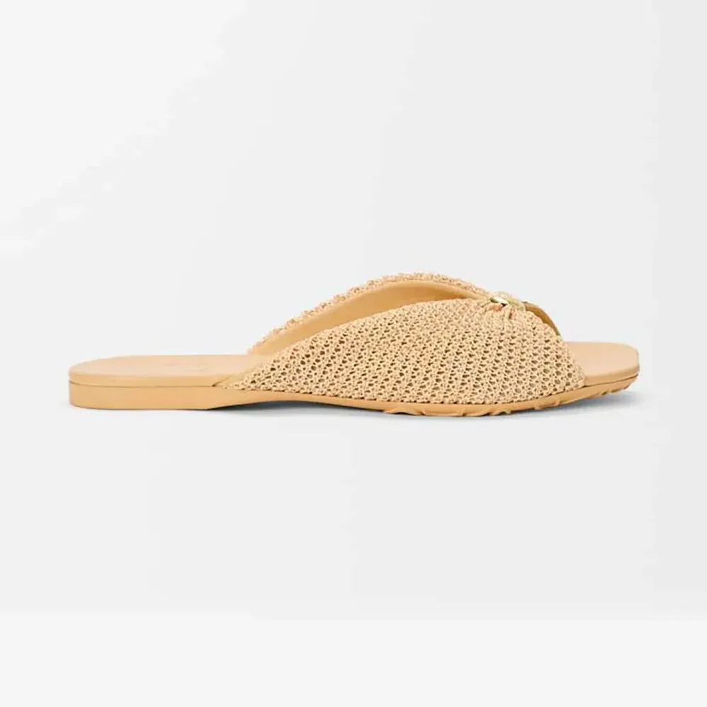 Loewe Pebble Soft Slide in Raffia for Women in effect Fabric