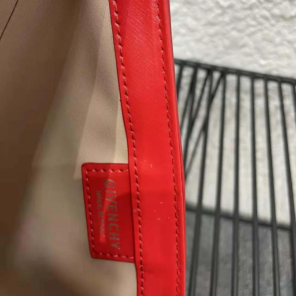 Givenchy Small Cut Out Bag in Box Leather with Chain for Women in Red