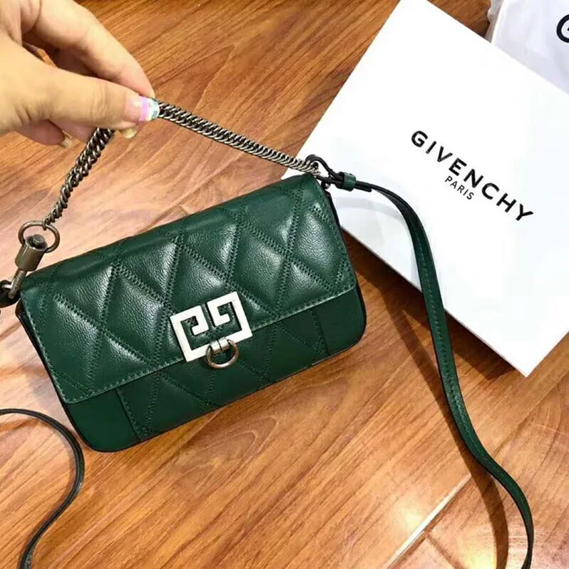 Givenchy Mini Pocket Bag in Diamond Quilted Leather for Women in Green