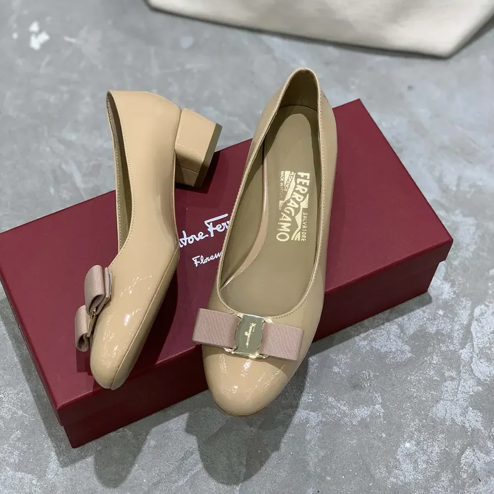 Salvatore Ferragamo Vara Pump 3cm Heel for Women in Sandy Salvatore Ferragamo Vara Pump 3cm Heel for Women in Sandy