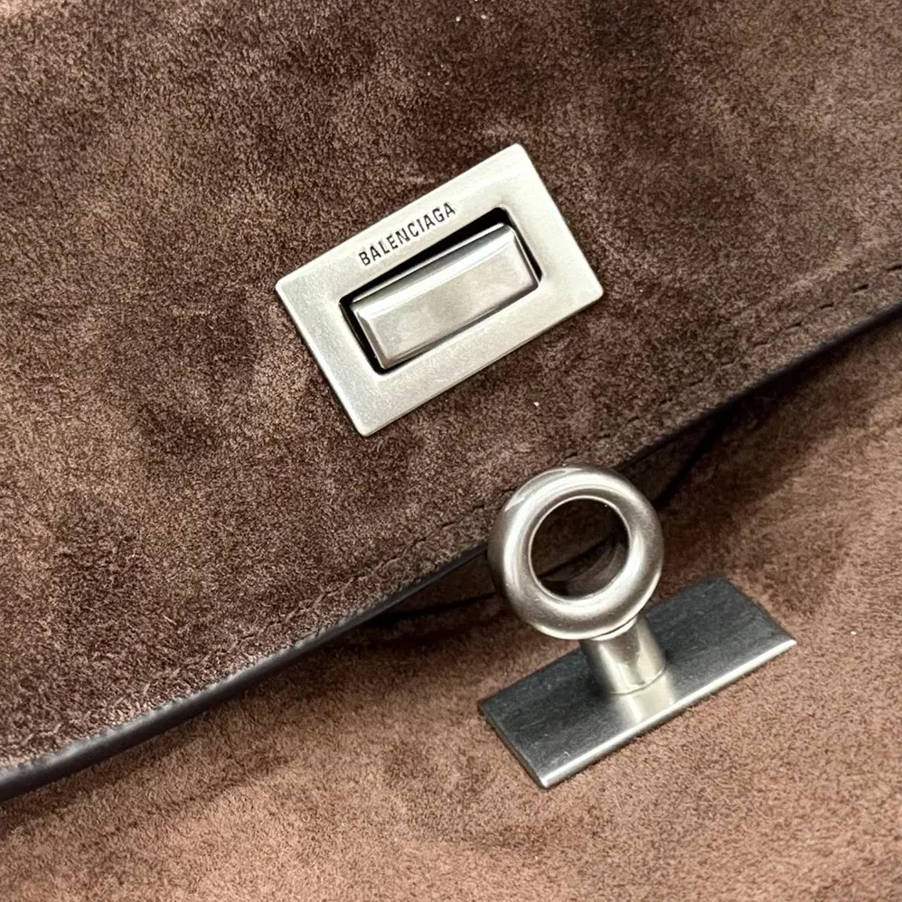 Balenciaga Rodeo Handbag Small In Light Espresso Waxed Suede Calfskin and Smooth Calfskin for Women Balenciaga Rodeo Handbag Small In Light Espresso Waxed Suede Calfskin and Smooth Calfskin for Women