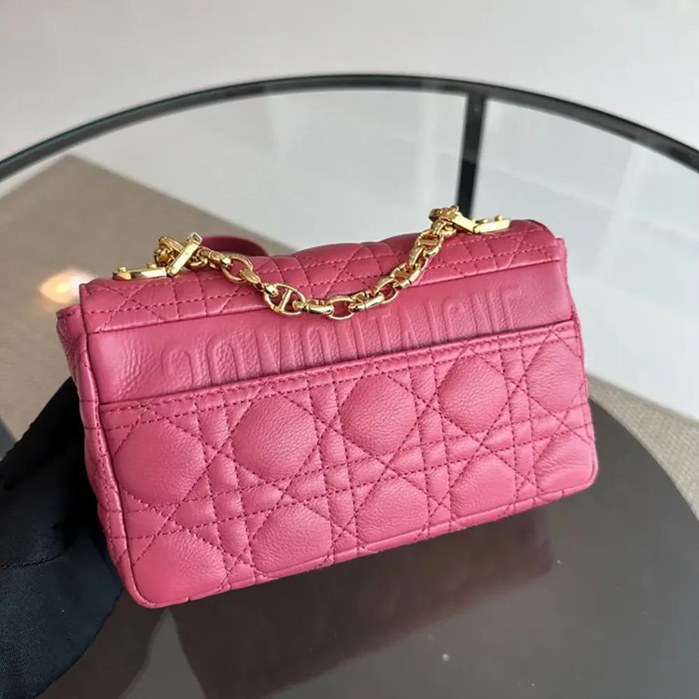 Dior Small Dior Caro Bag Rose Supple Cannage Calfskin for Women Dior Small Dior Caro Bag Rose Supple Cannage Calfskin for Women