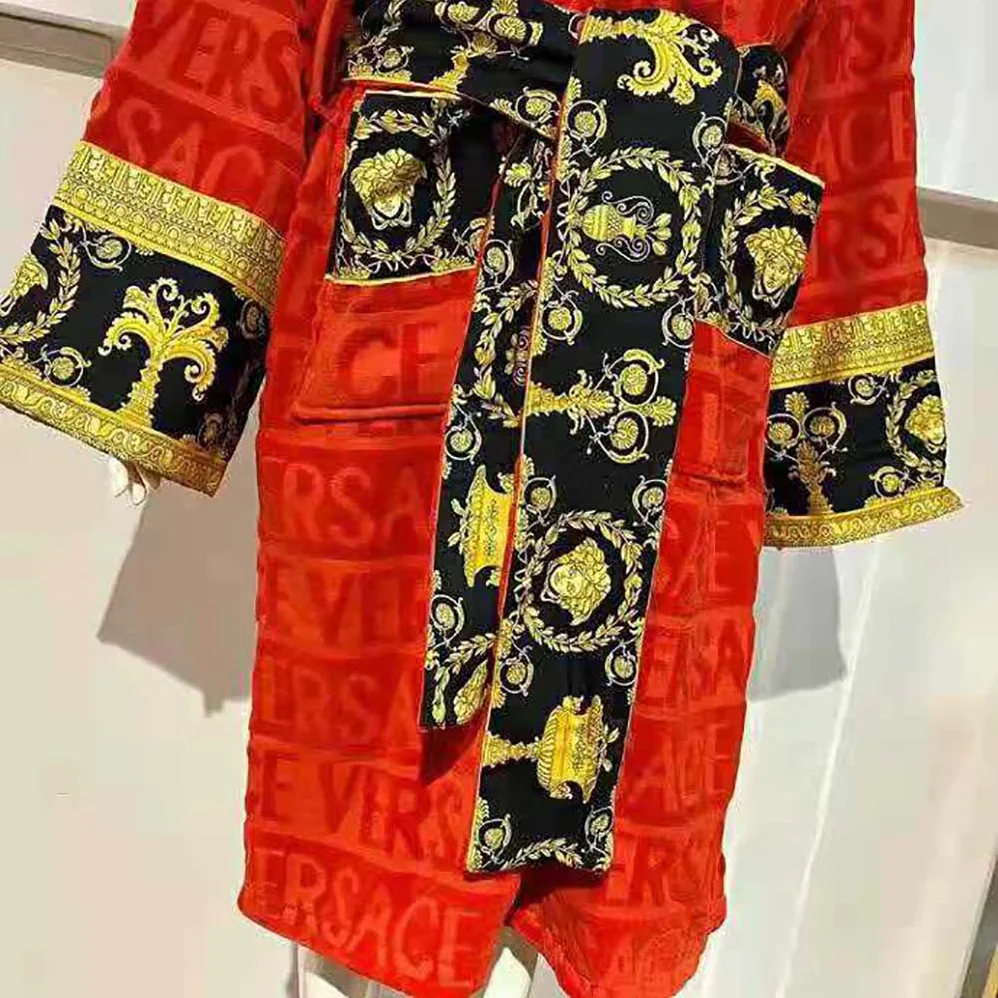 Versace I Baroque Bathrobe for Women in Red Versace I Baroque Bathrobe for Women in Red