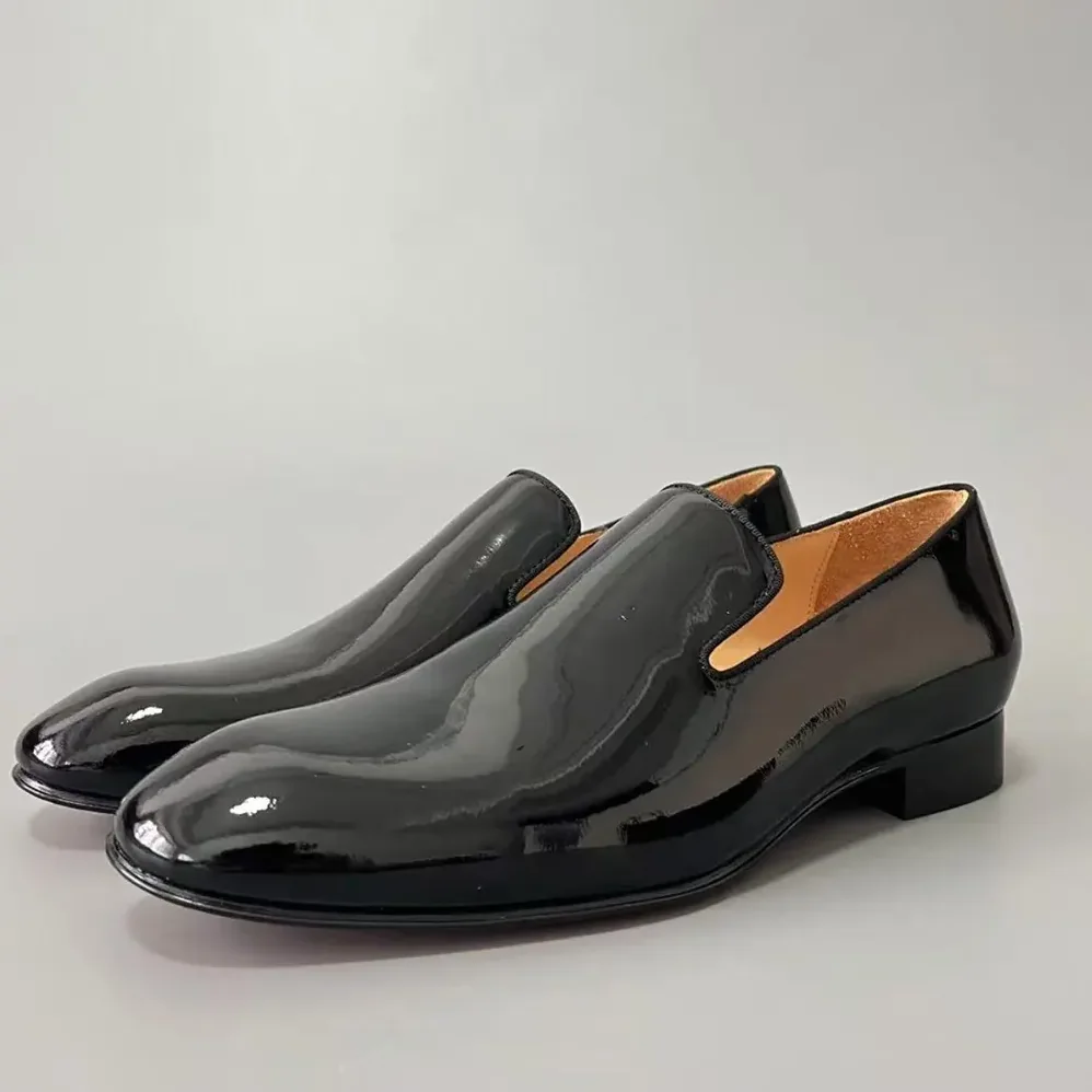 Christian Louboutin Dandelion Loafers Patent Calf Leather Black for Men Christian Louboutin Dandelion Loafers Patent Calf Leather Black for Men