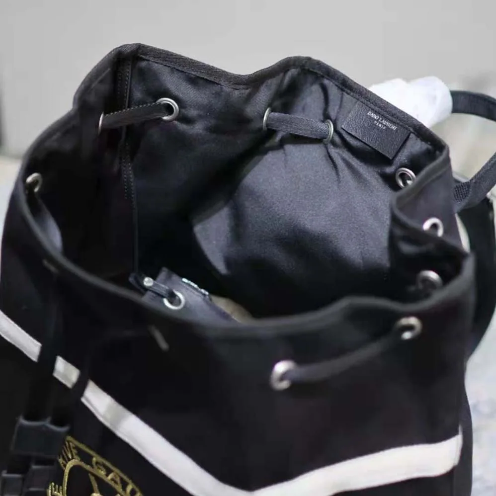 Saint Laurent YSL Rive Gauche Sling Bag in Canvas for Men in Black