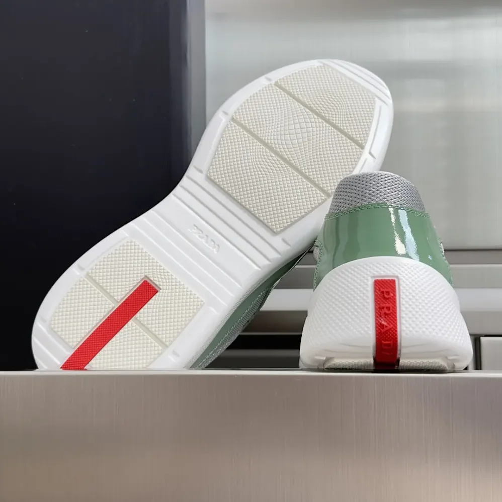 Prada Patent Leather And Technical Fabric Prada America'S Cup Sneakers for Unisex in Aqua