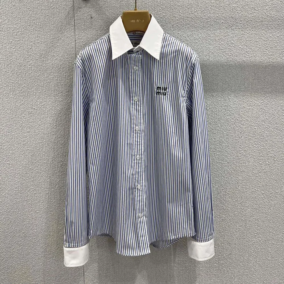 Miu Miu Striped Poplin Shirt for Women