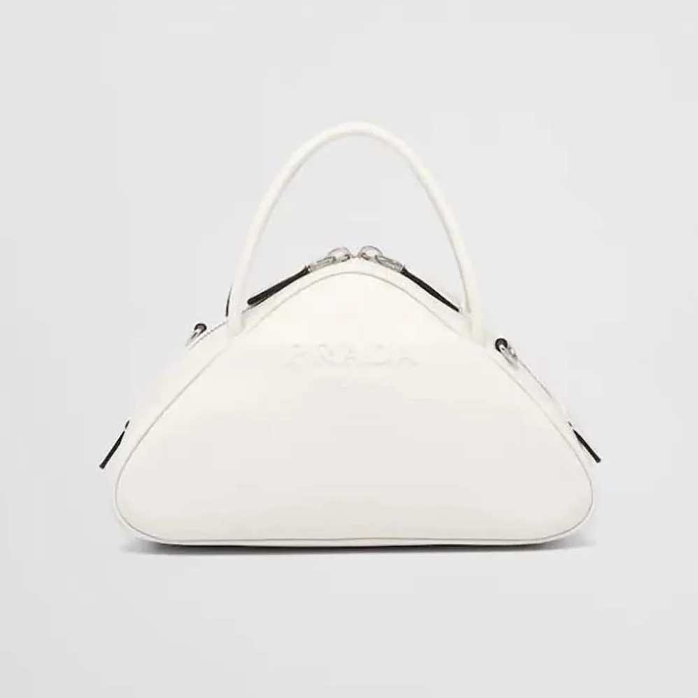 Prada Leather Prada Triangle Bag for Women in White Prada Leather Prada Triangle Bag for Women in White