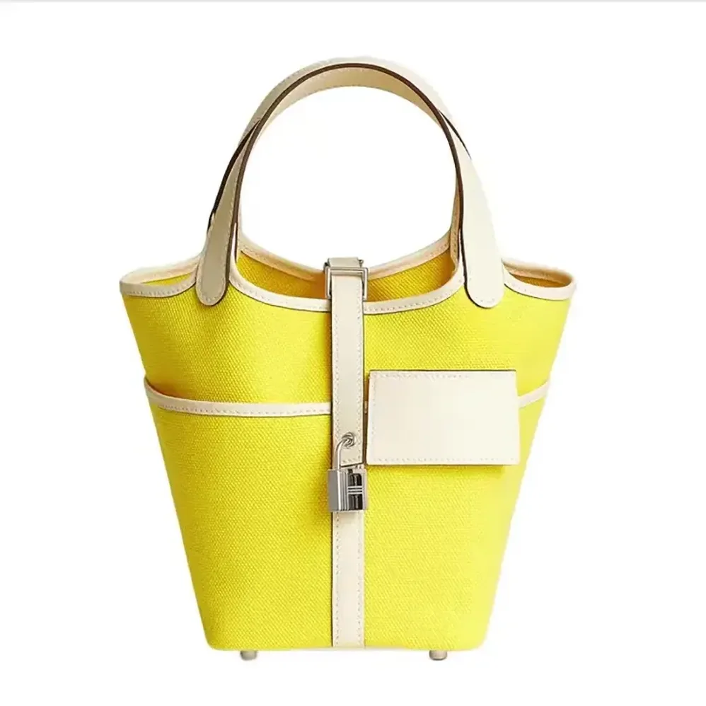 Hermes Picotin Lock 18 Pockets in Goeran Canvas Leather for Women in Yellow