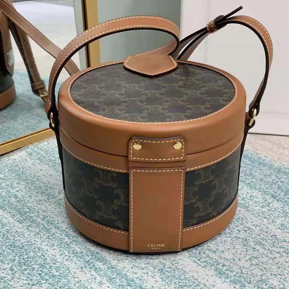 Celine Medium Tambour Bag in Triomphe Canvas for Women
