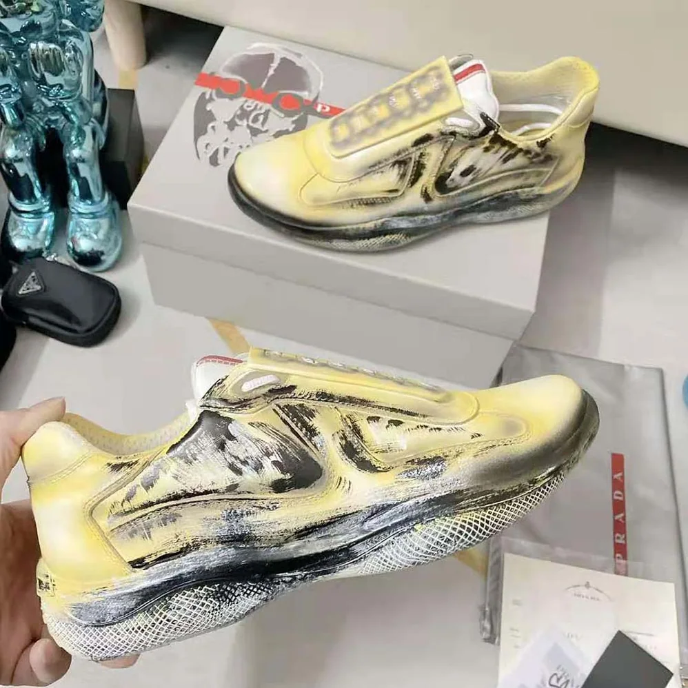 Prada Cass x Prada Americas Cup D3cay Sneakers for Unisex in Yellow