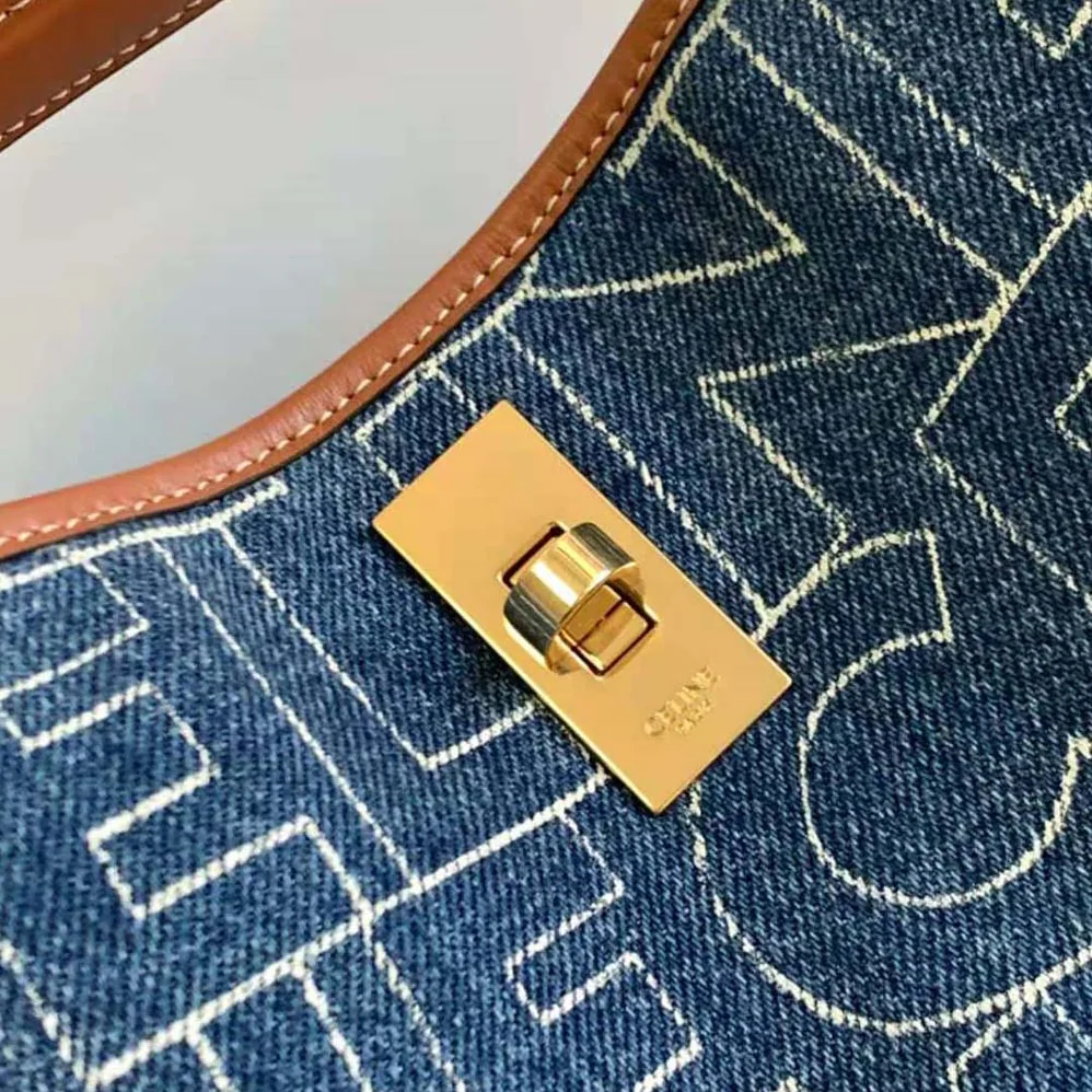 Celine Bucket 16 Bag in Denim with Celine All-Over Print for Women in Navy