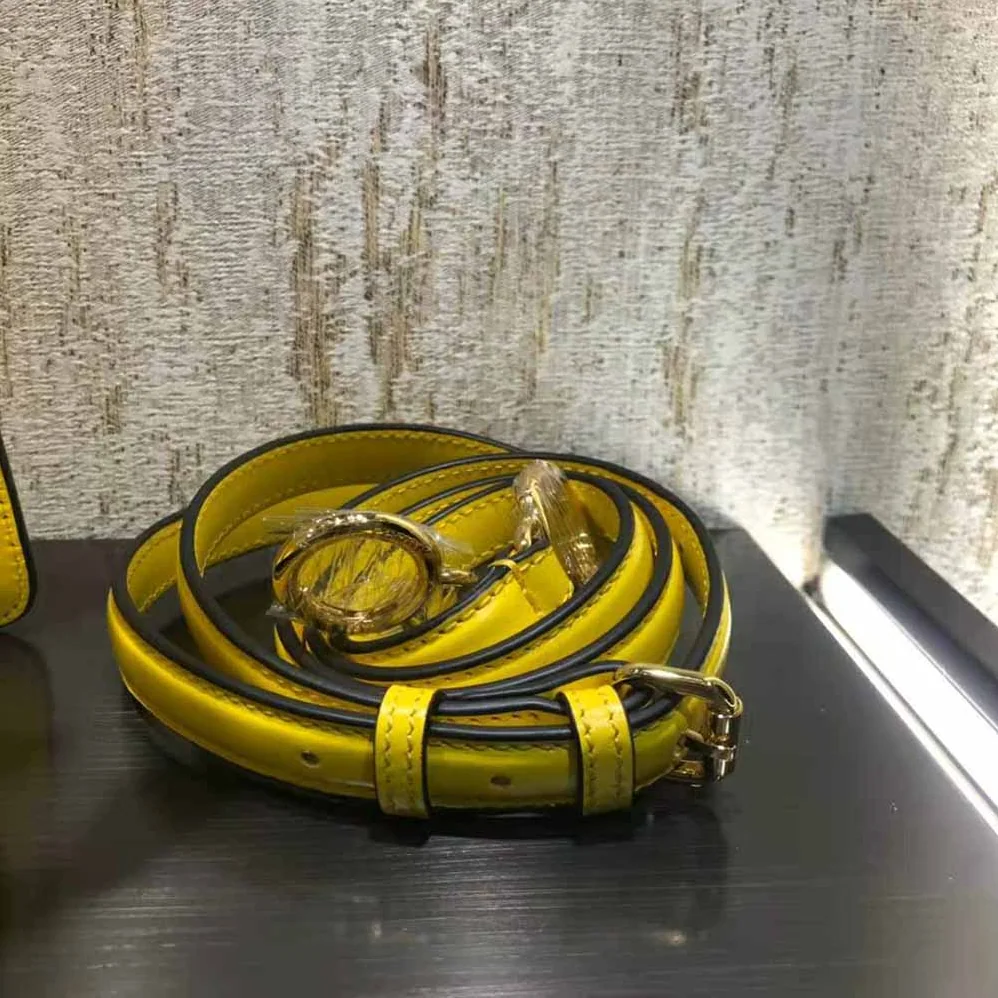 Fendi Peekaboo Iseeu East-West Leather Bag for Women in Yellow Fendi Peekaboo Iseeu East-West Leather Bag for Women in Yellow