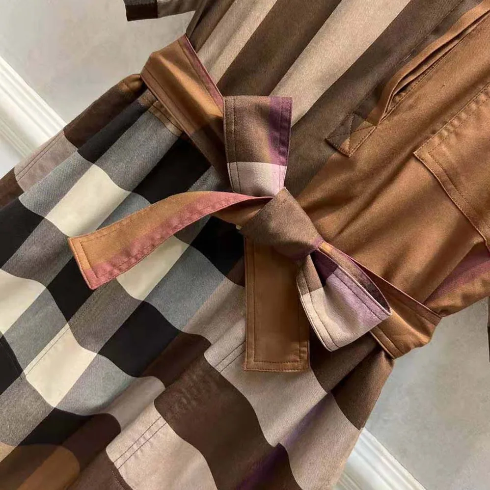 Burberry Check Cotton Tie for Women in waist Shirt Dress Burberry Check Cotton Tie for Women in waist Shirt Dress
