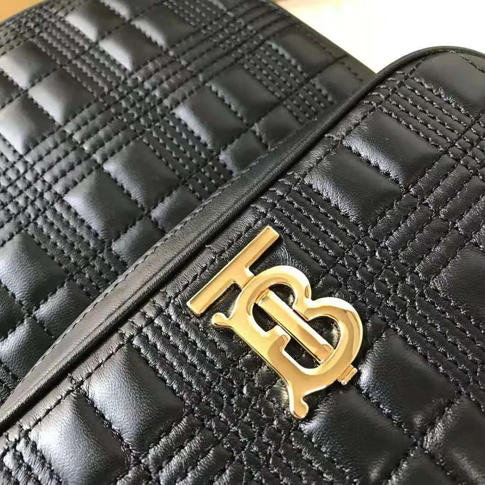 Burberry Quilted Check Lambskin Backpack for Women in Black
