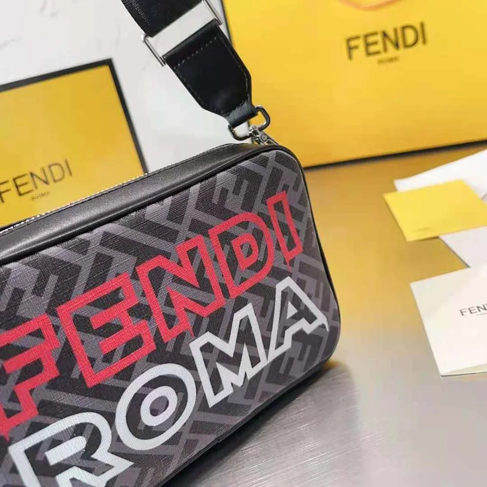 Fendi Camera Case Lunar New Year Capsule Gray Fabric Bag for Men