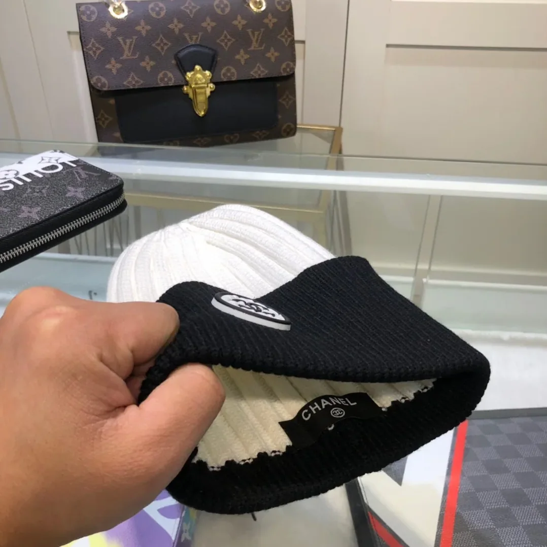 Chanel Beanie In Black & White
