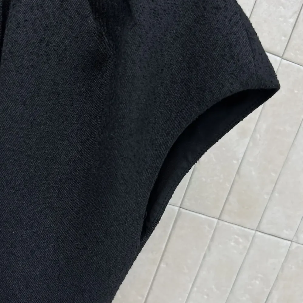 Dior Mid-Length Belted Dress Black Virgin Wool-Cotton-Blend Bouclé for Women Dior Mid-Length Belted Dress Black Virgin Wool-Cotton-Blend Bouclé for Women