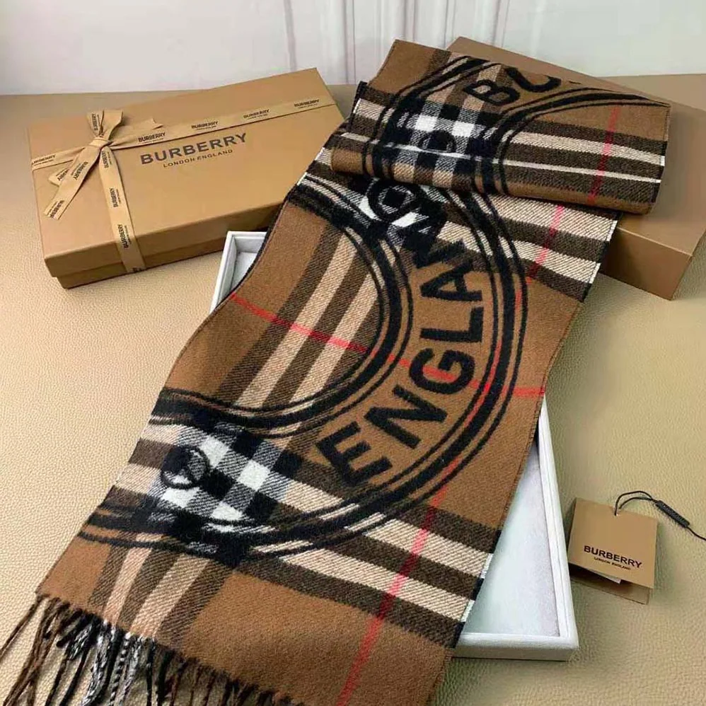 Burberry Montage Print Cashmere Scarf for Women in Brown