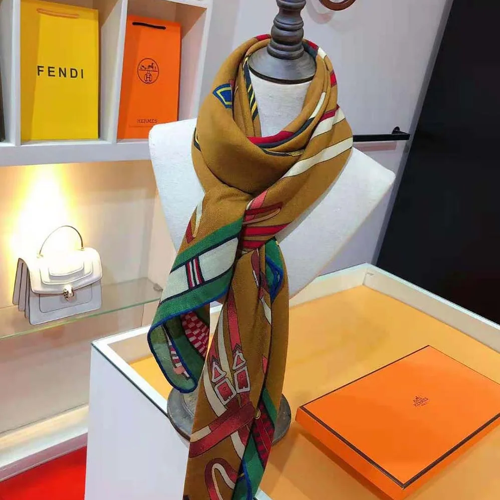 Hermes Lettres Equestre Scarf 90 for Women in Brown Hermes Lettres Equestre Scarf 90 for Women in Brown
