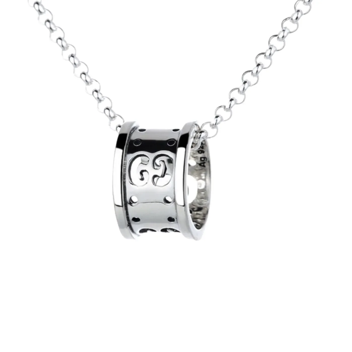 Gucci Hollow Waist Necklace Silver