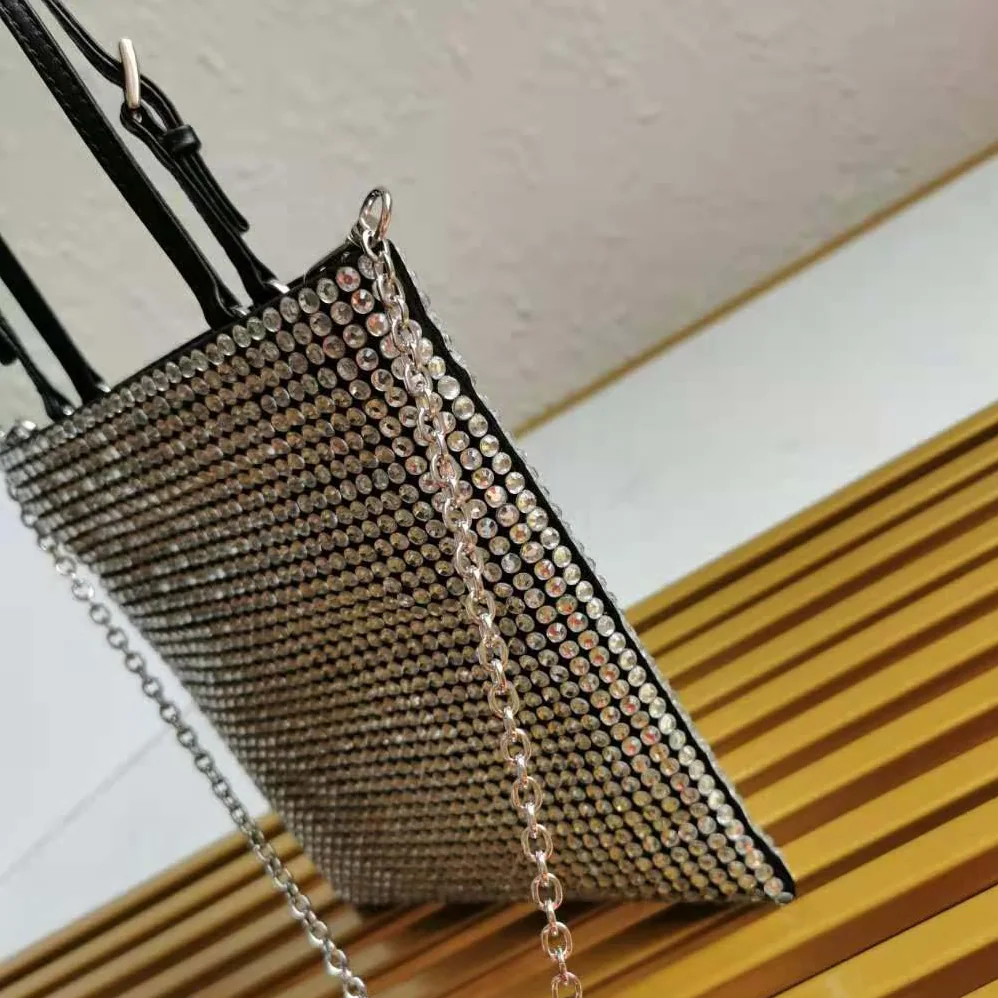 Prada Satin Handbag with Decoration for Women in Silver Prada Satin Handbag with Decoration for Women in Silver