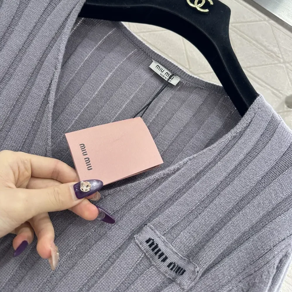 Miu Miu Wool And Cashmere V for Women in Neck Sweater