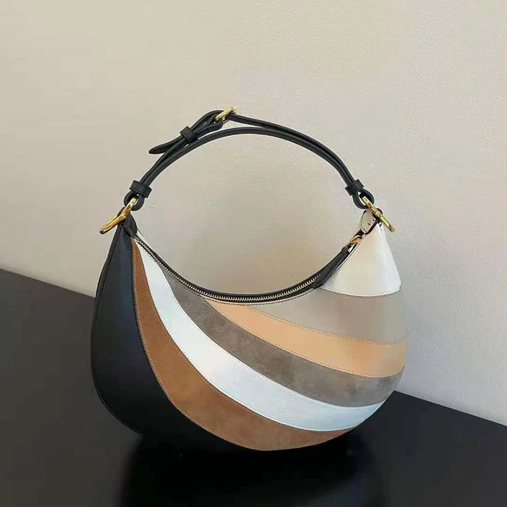 Fendi Fendigraphy Small Leather Bag with Beige and Brown Inlay for Women Fendi Fendigraphy Small Leather Bag with Beige and Brown Inlay for Women