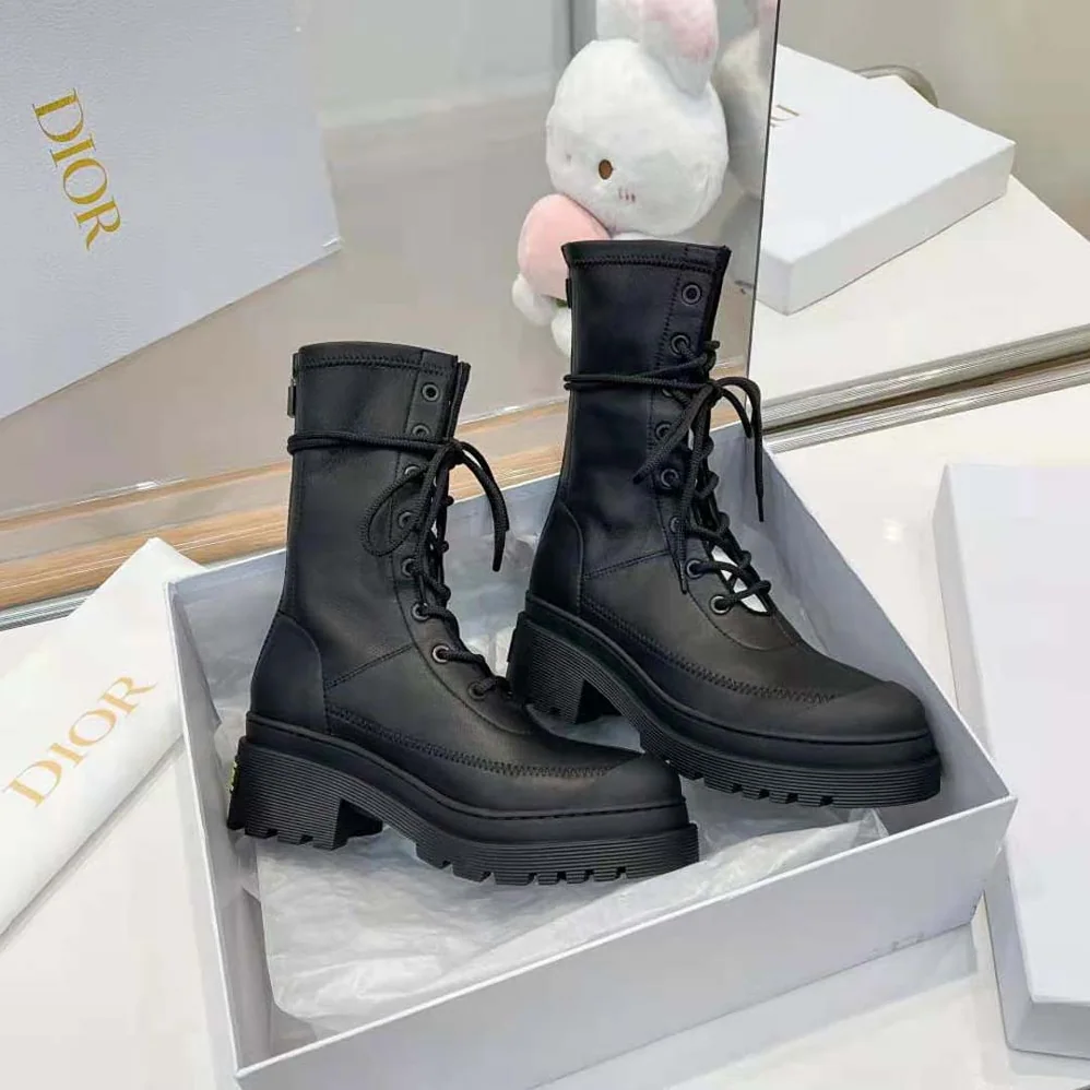 Dior Arcade Ankle Boot Black Stretch Lambskin for Women