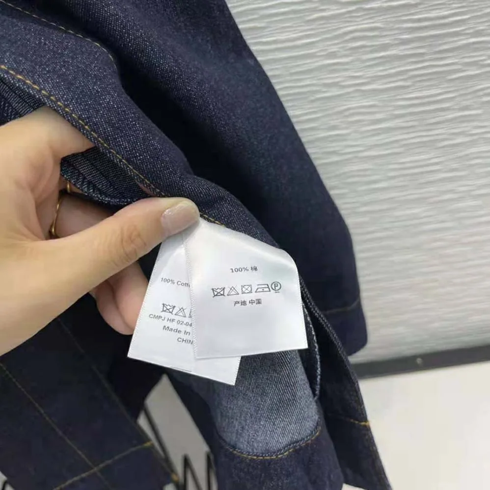 Dior Mid-Length Short-Sleeved Dress Deep Blue Cotton Denim for Women Dior Mid-Length Short-Sleeved Dress Deep Blue Cotton Denim for Women